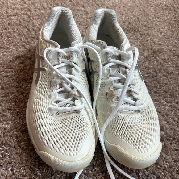 ASICS Gel Resolution White/Silver Tennis Shoes- 8.5 - Picture 3 of 7